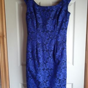 Electric blue brocade dress